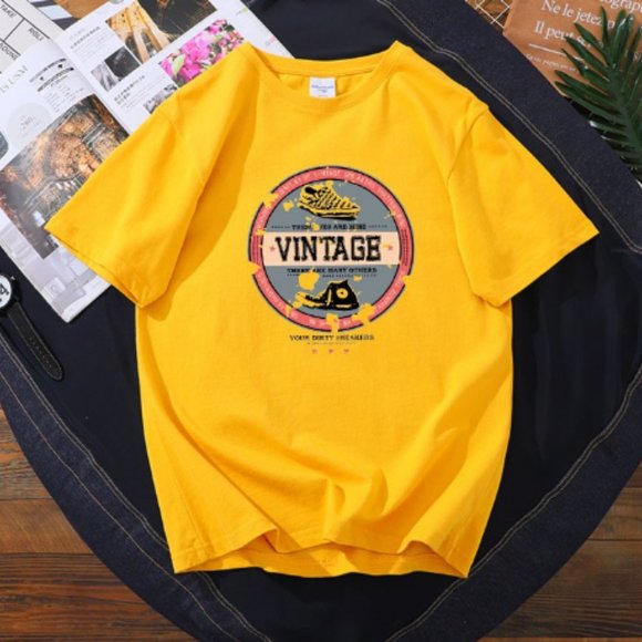 Printed half sleeve round neck slim fit fashion elastic short sleeve T-shirt - Picture 2 of 2